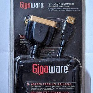 Gigaware 6 Ft USB to IEEE1284 CN36 Parallel Printer Adapter NIP